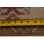 Tapis rouge / brun / bleu en laine noué à la main de conception unique 6 pi 7 po x 9 pi 10 po New Age