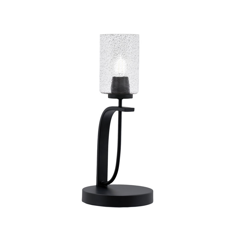 Lampe d'appoint Atila Cavella, fini noir mat avec verre fumé de 4 po