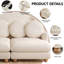 Canapé modulaire en U en forme de U à 5 places avec 2 repose-pieds et 6 coussins ronds, beige-133450613