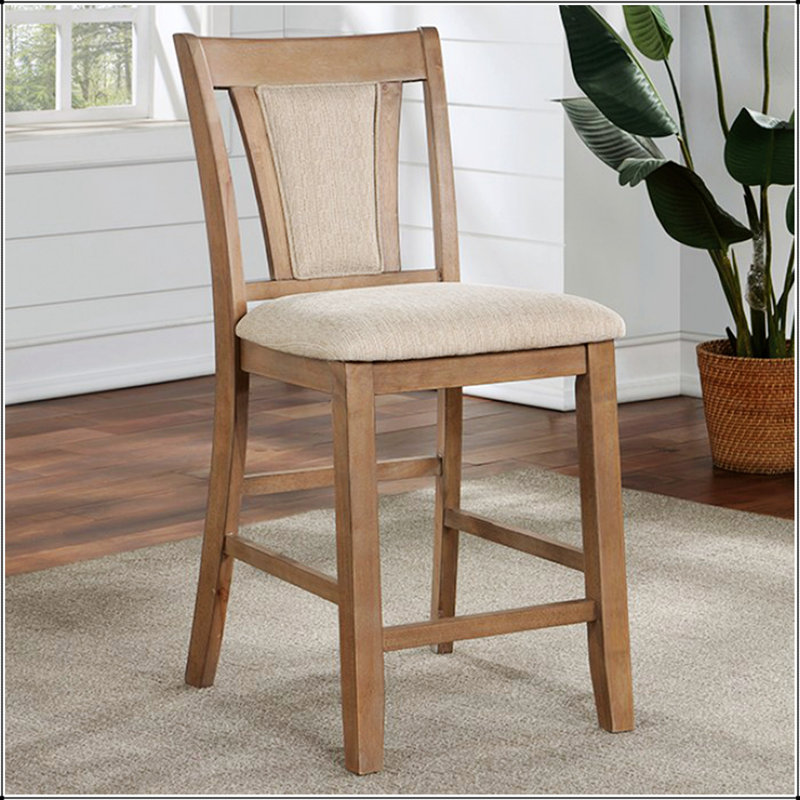 Chaise rembourrée en similicuir beige