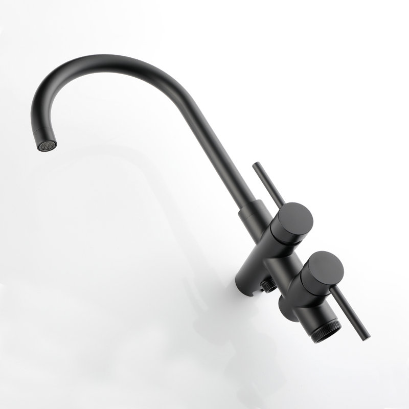 Floor Tub Spout with Diverter,  Matte Black