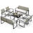 Wicker 8-Person Patio Seating Group With Cushions, Loveseat, Rocking Chairs & Coffee Table