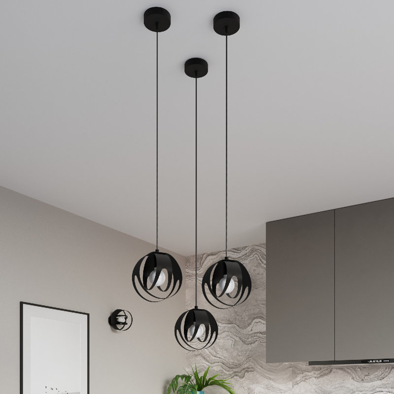 Almous 3 - Light Black/Silver Simple Pendant