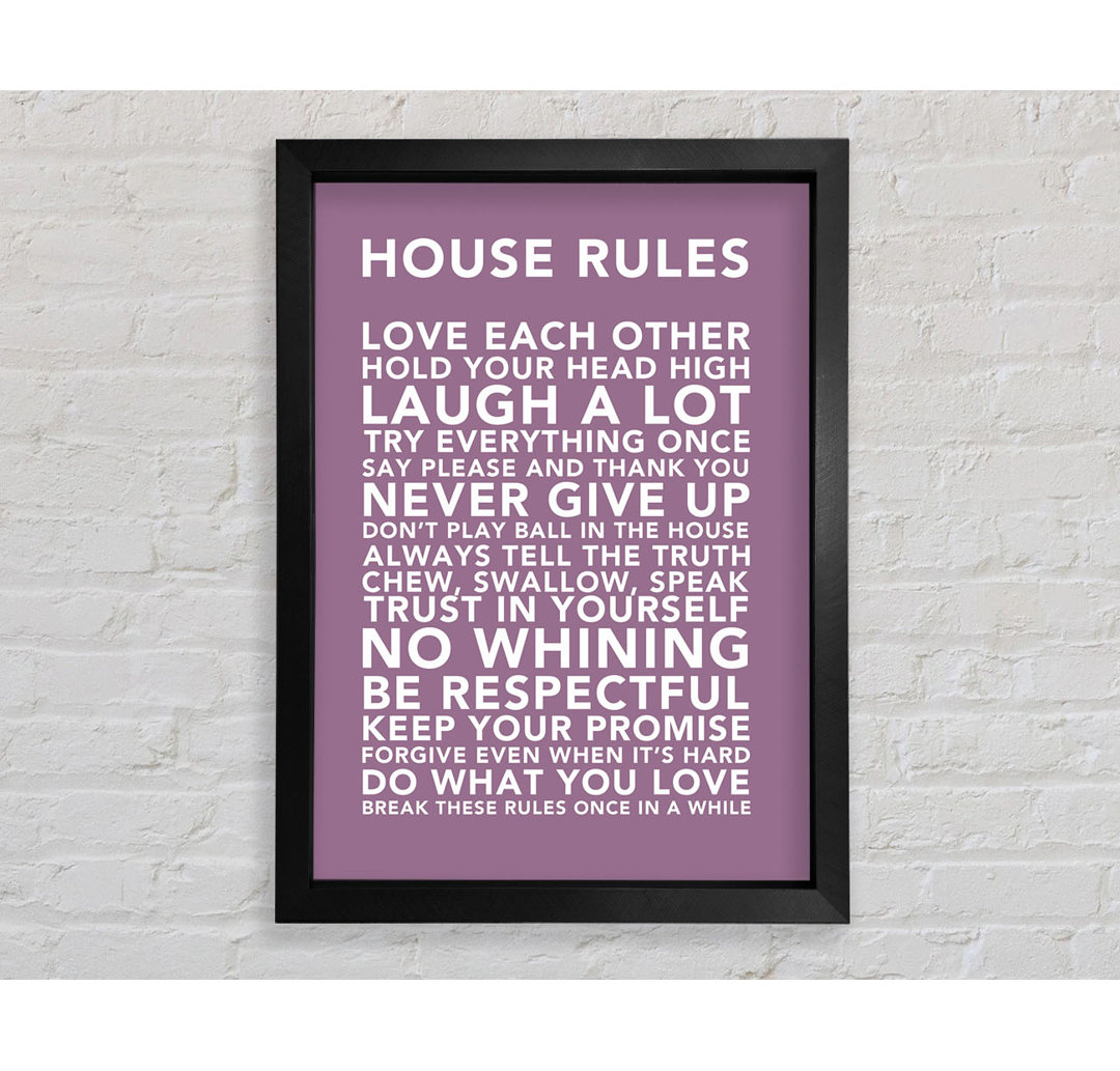 House Rules 3 Dusty - Einzelne Bilderrahmen Kunstdrucke