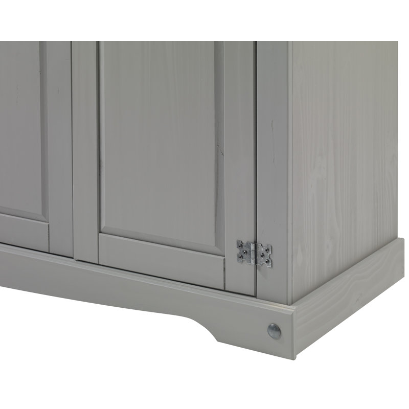 Corona Grey Wax Furniture 4 Door Solid Wood Wardrobe
