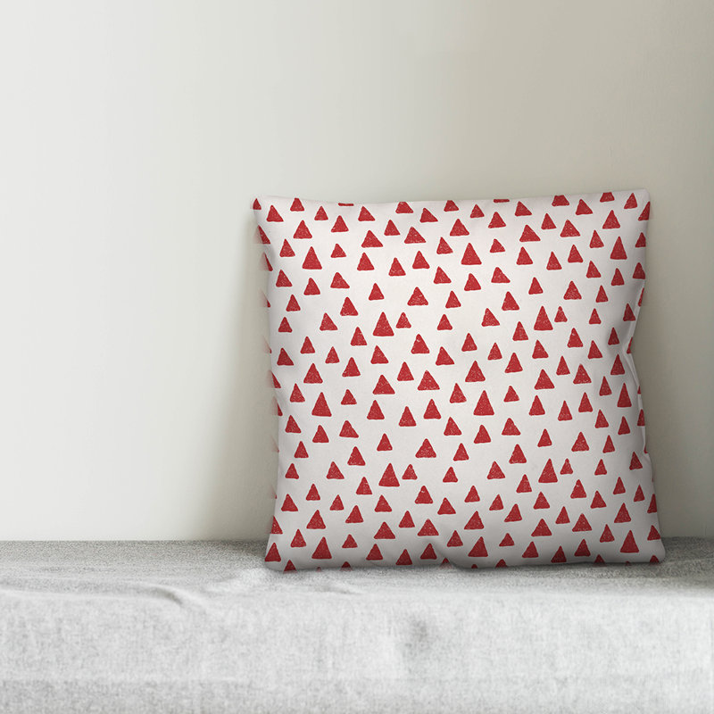 Polka Dots Reversible Throw Pillow, 18" x 18", White/Red Geometric 5