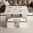 Modern Lift Top Coffee Table with 4 Stools,Extendable Center Table for Living Room,Dining Room,Office