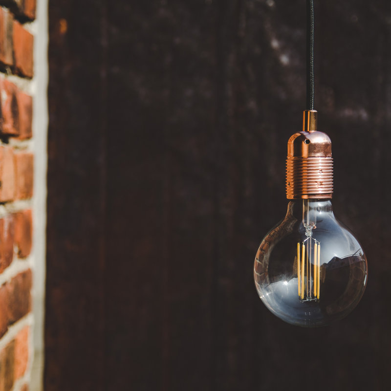 Rona 2 - Light Bulb Pendant, 507cm H x 7cm W x 4cm D, Copper