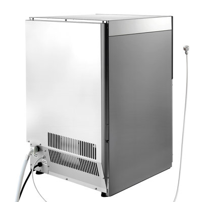 Machine à glaçons commerciale, 200 lb / 24 h avec capacité de rangement de 50 lb, encastrée / autoportante / sous le comptoir, machine à glaçons en acier inoxydable avec affichage DEL et autonettoyante, pour bar maison