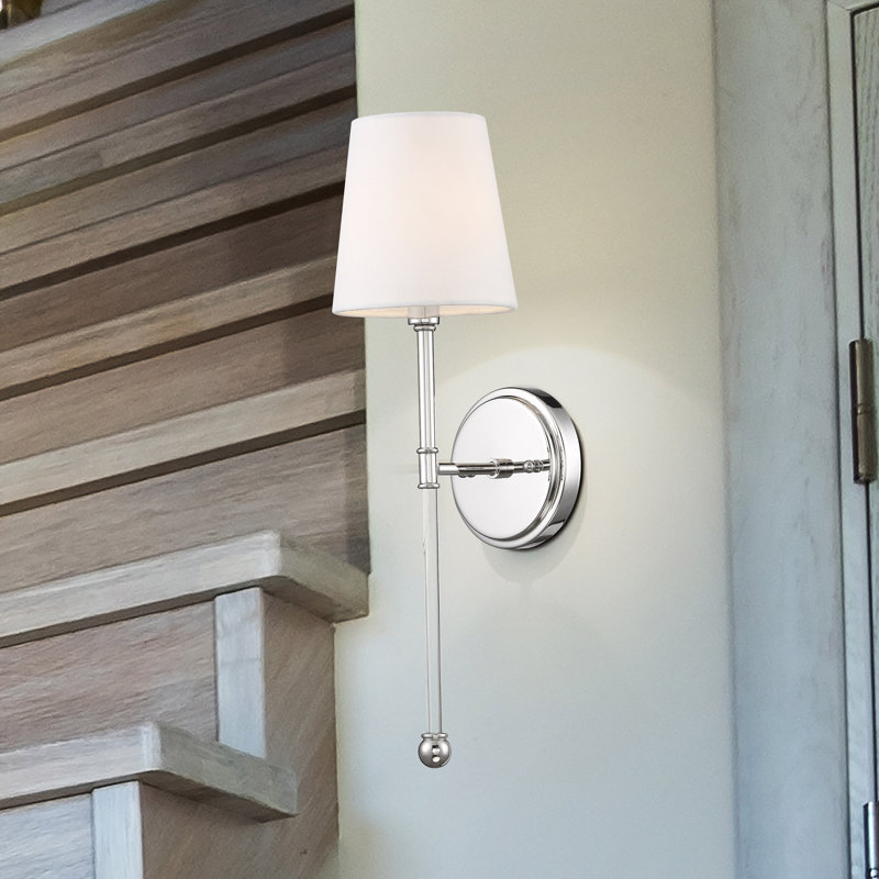 Bolen 5.5" W Dimmable Metal 1-Light Wallchiere, Polished Nickel