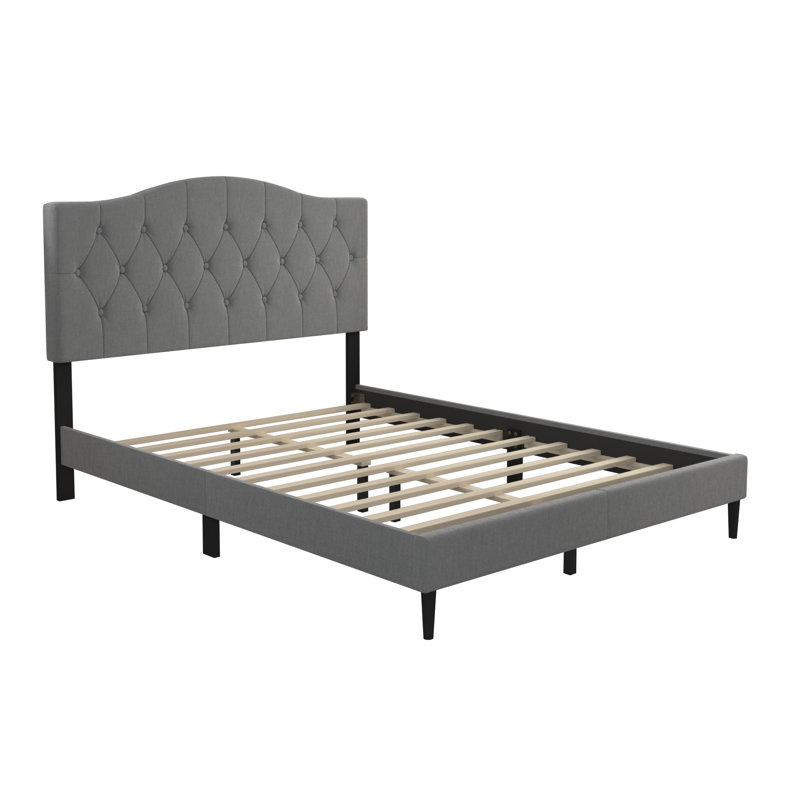 Arnette Upholstered Platform Bed, Queen, Gray