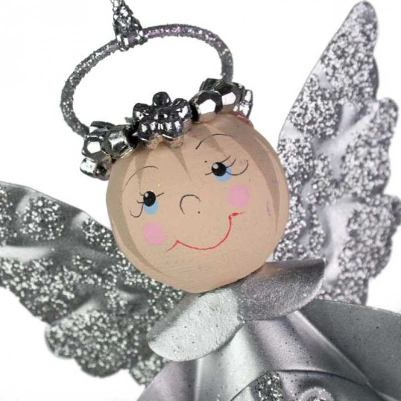 9cm Metal Hanging Figurine Ornament, Silver