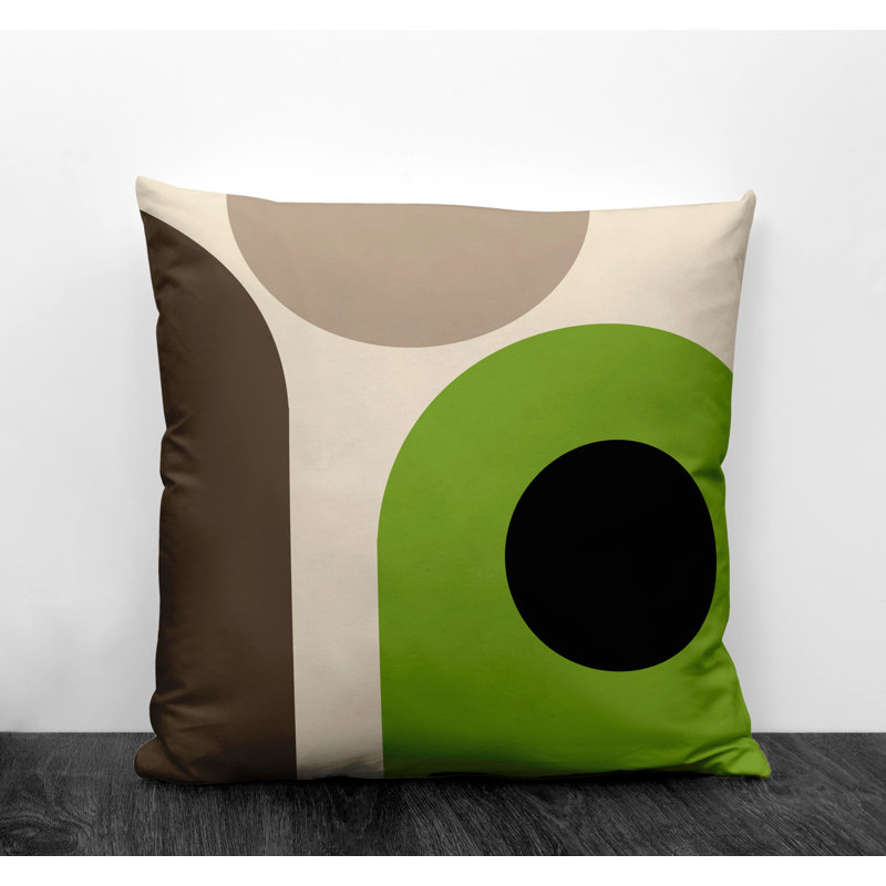 Coussin intérieur / extérieur en polyester filé Yenz, 15 po x 15 po, Chartreuse