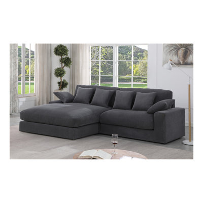 Mystic 105" Dark Gray Corduroy Reversible Sectional Sofa Chaise