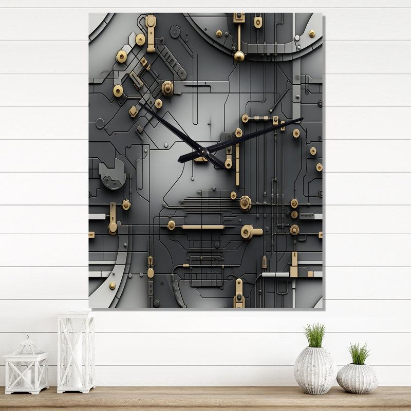 Jameison - Horloge murale moderne géométrique, H 40 po x l 10 po x P 1 po
