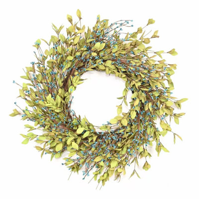 Couronne de printemps artificielle 24 po à fleurs