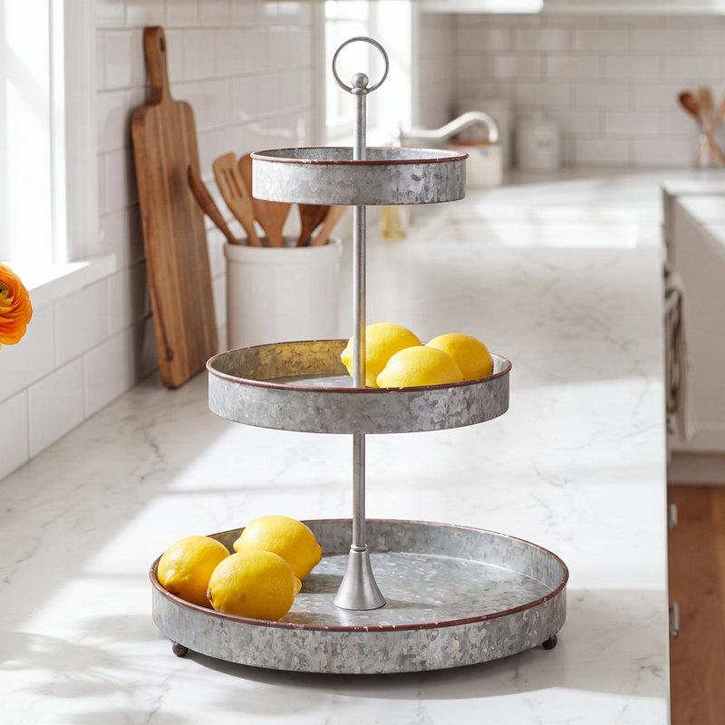 D17x23.5" Evelyn 3-Tiered Food Stand