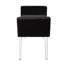 Banc rembourré en velours noir et transparent 45 po Turner-515376506