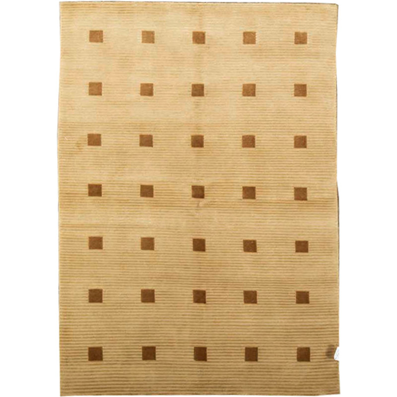 Hand-Knotted High-Quality Gold Area Rug, Rectangle 5'11" x 8'5"