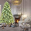 Arbre de Noël automatique bleu PE / PVC avec support en métal-349371579