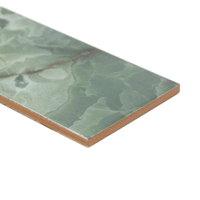 Isla 4" x 12" Glossy Ceramic Subway Wall Tile, Emerald