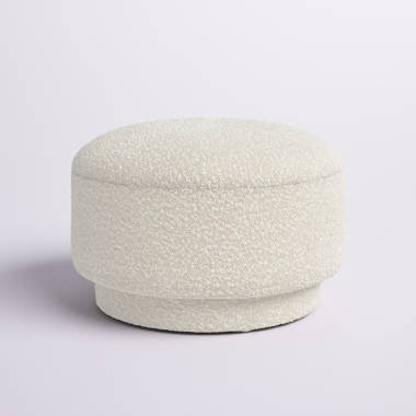 Modern White Boucle Mushroom Ottoman Upholstered Pouf Novelty Footstool Cute Footrest