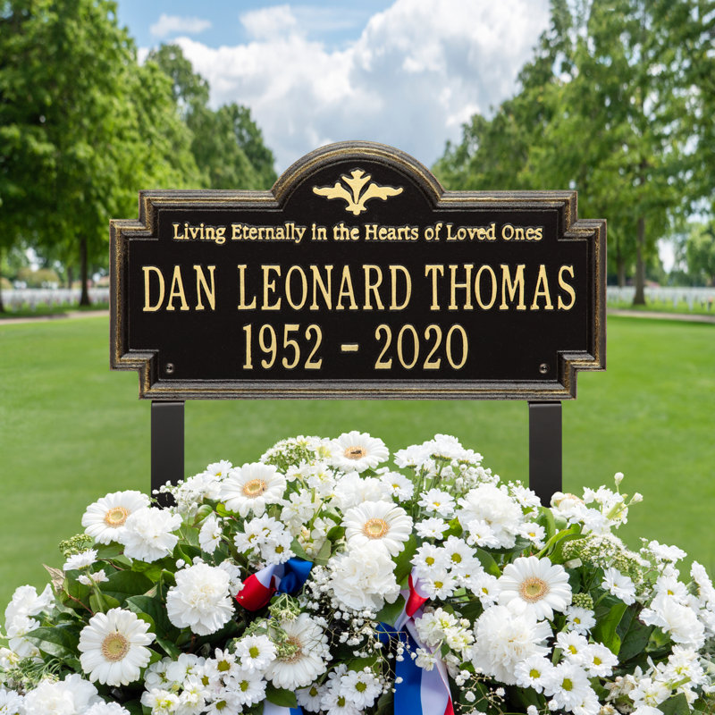 Arlington 'Living Eternally' Memorial Plaque, Yes, Black/Gold