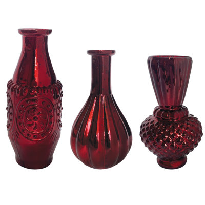 Embossed Mercury Glass Vase
