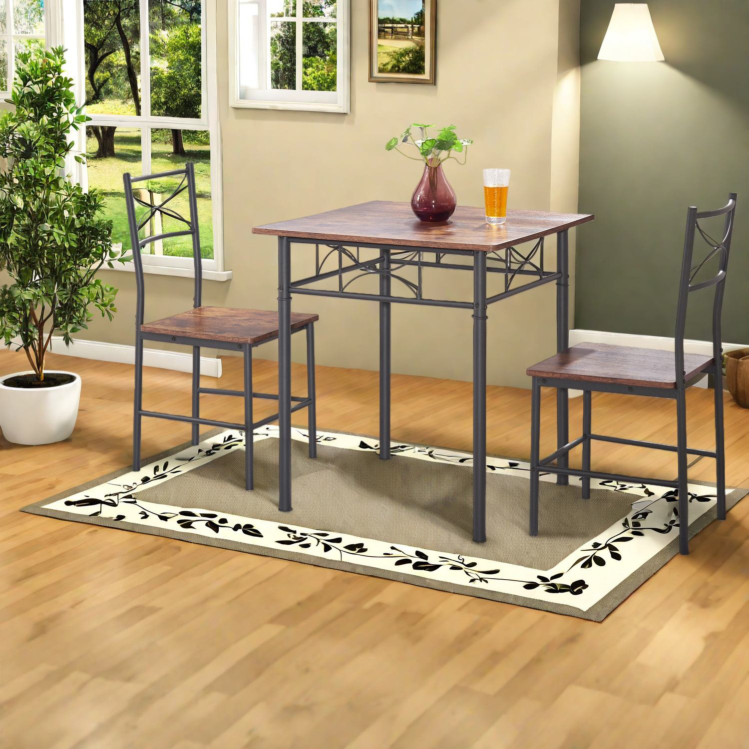 Trent Austin Design® Sturdy Dining Table Set, Metal & Wood, Retro Style ...