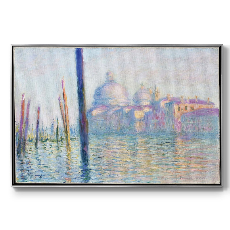 Le Grand Canal à Venise, 1908 01, H 27 po x l 41 po x P 2 po, Toile encadrée argentée avec coins fermés