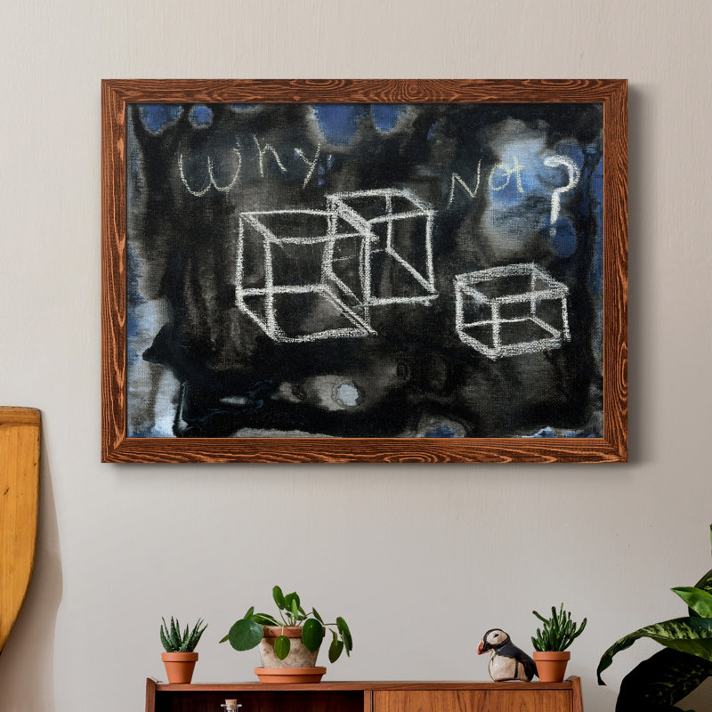 «Cubist Question», reproduction sur toile encadrée, H 37,5 po x l 27,5 po x P 1,5 po, Cadre en érable
