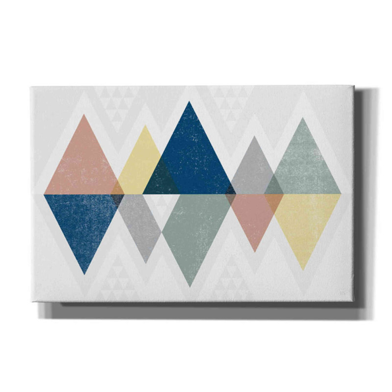 «Mod Triangles II Soft» par Michael Mullan, art mural sur toile, H 12 po x l 18 po x P 0,75 po