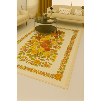Tapis beige tissé traditionnel Mosso