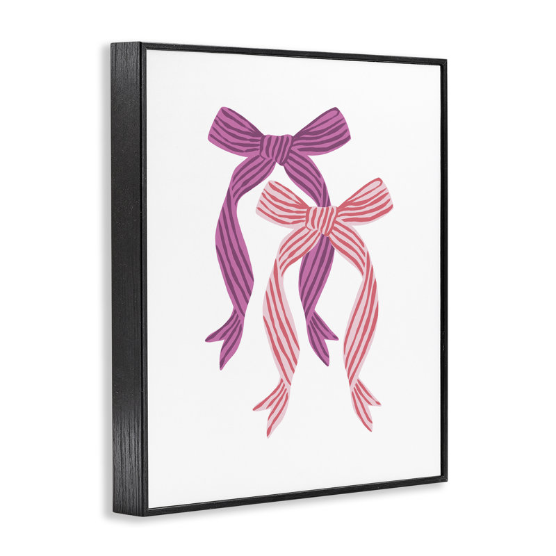 Estampe numérique magenta et rouge à double arc, design par Krissy Mast, H 14 po x l 11 po, Giclée encadrée noir minuit