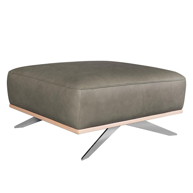 Edeltraut 80cm Wide Square Solid Colour Footstool Ottoman, Grey