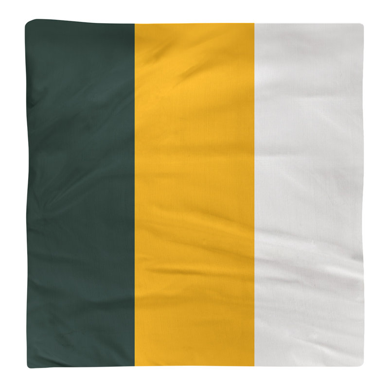 Cotton Striped Square Napkin, Green/Yellow/White