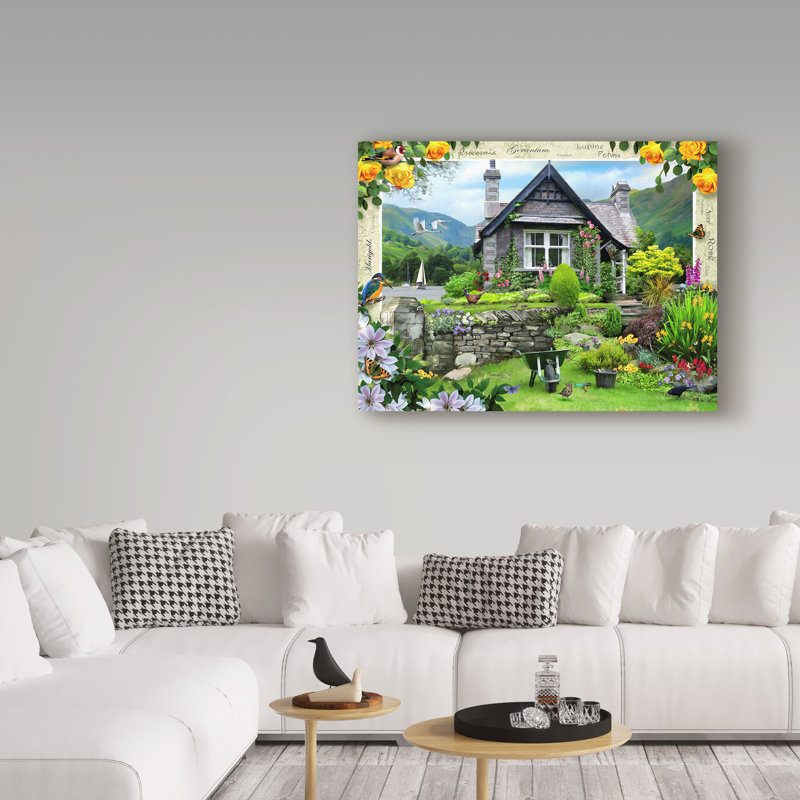 « rustique home », reproduction de peinture à l’acrylique sur toile tendue, H 14 po x l 19 po x P 2 po