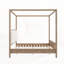 Lit plateforme à baldaquin en bois avec tête de lit tapissier, aucun sommier nécessaire-128949052-128949049