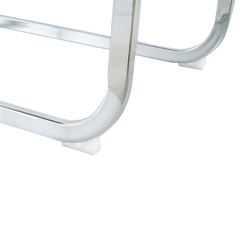 Ensemble de table de salle à manger 47,2 po pour 4 personnes, ensemble de table de cuisine moderne en verre transparent avec 4 chaises rembourrées