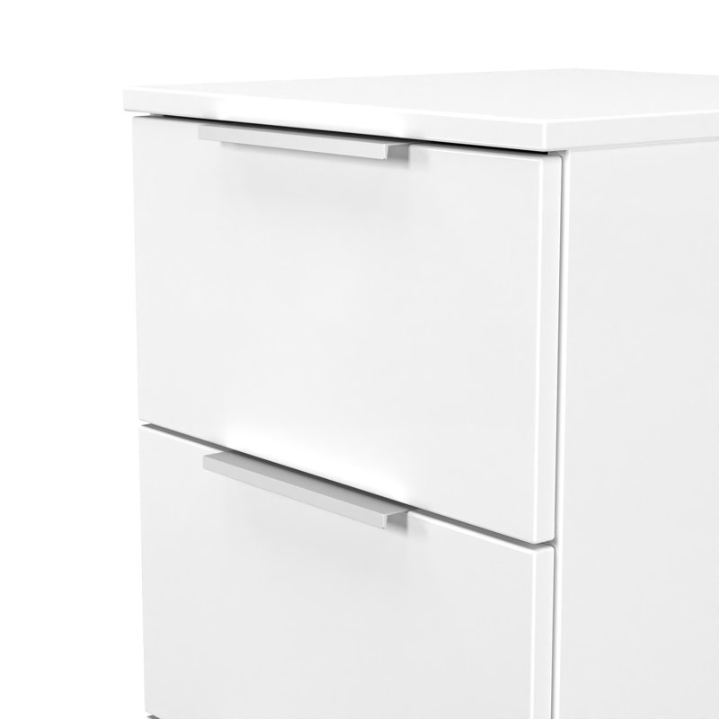 Fully Assembled Alianys 3 Drawer Bedside Table, White