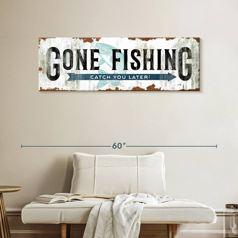 «Gone Fishing», impression sur toile, H 16 po x l 48 po x P 1,25 po