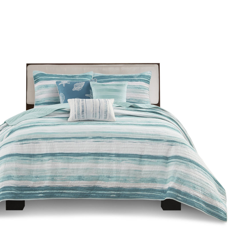 Ensembles de literie Serenity, coton confortable, style bord de mer turquoise pour la maison