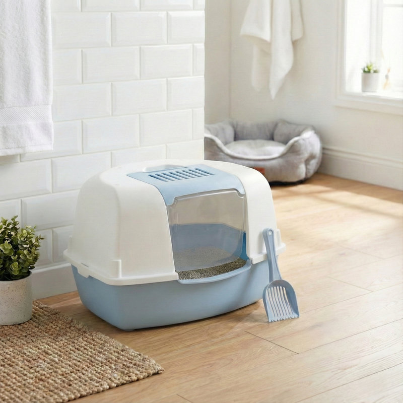 Plastic Litter Box, Light Blue