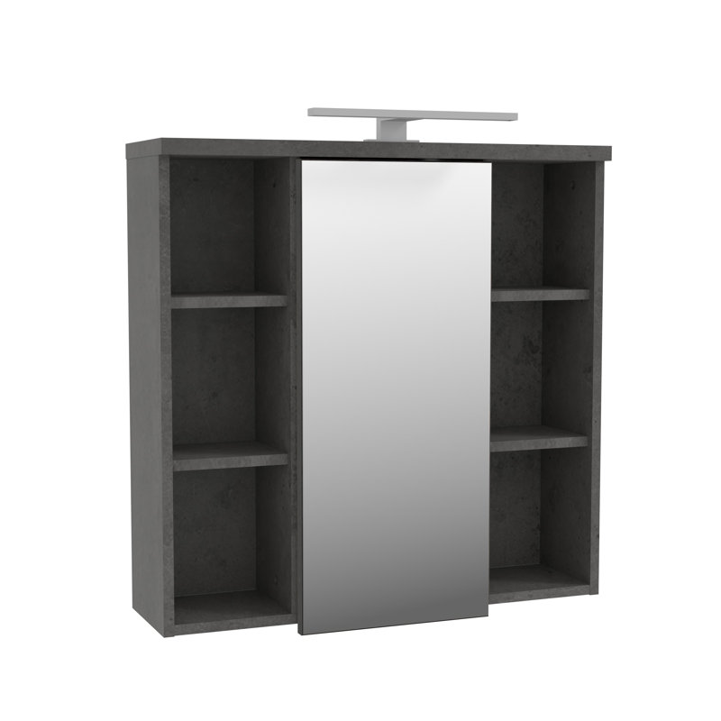Aceituno Bathroom Cabinet, Dark Grey Concrete/Vintage Old Wood