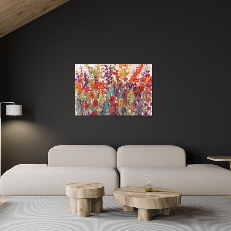 Variété de fleurs II par Tim Ottoole - peinture sans cadre, H 16 po x l 24 po x P 0,25 po