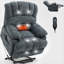 Fauteuil inclinable électrique en chenille de 23 po de large et à dossier haut avec massage par vibration 8 points et chauffage lombaire