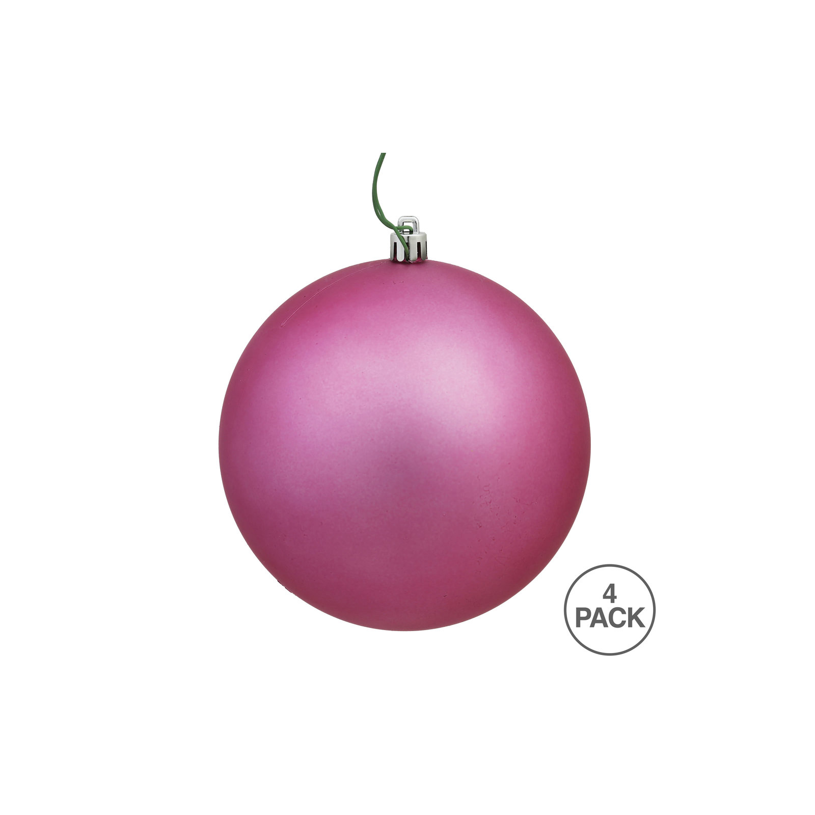 Christmas Ball Ornament, Matte Mauve, 6" H x 6" W x 6" D