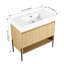 Meuble-lavabo 36 po avec lavabo en résine et structure d'armoire - Chêne moderne avec conception pratique