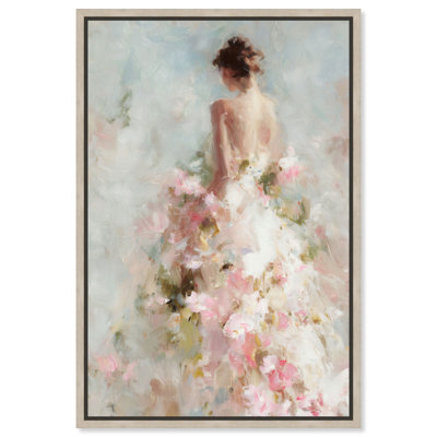 «Garden Bride I», reproduction d'art sur toile encadrée par Glam Art par Art Remedy, cadre en chêne naturel, 36 x 54