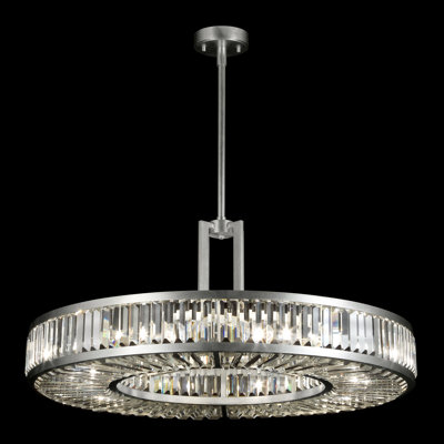 Lustre rond en cristal 37 po